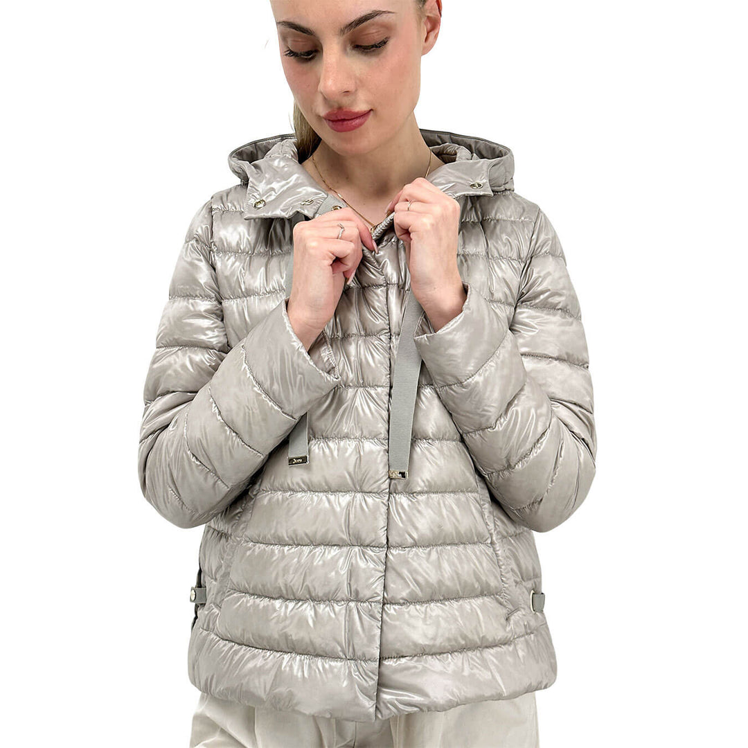 Herno Piumino Donna, Cappuccio, Nylon Ultralight, Grigio