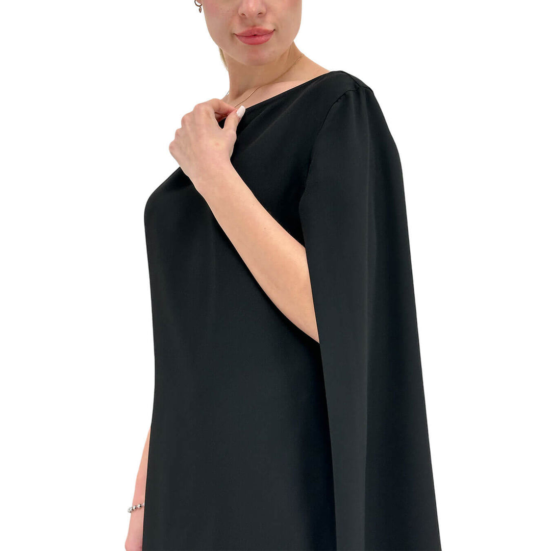 Koralline Women's Short Dress, One Shoulder, Asymmetric, Black