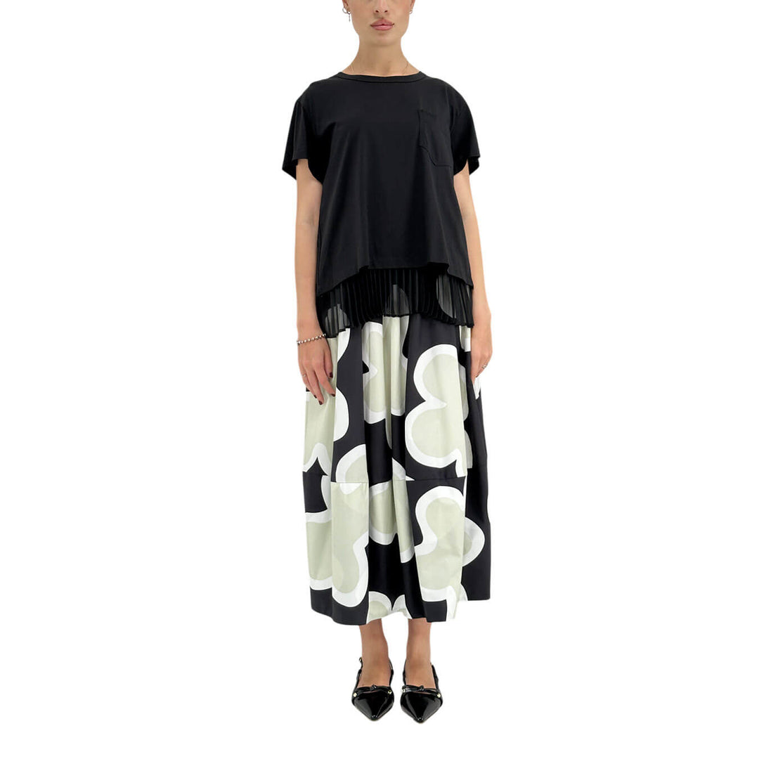 Meimeij Maglia Donna, T-Shirt, Girocollo, Fibbia Retro, Cotone, Nero
