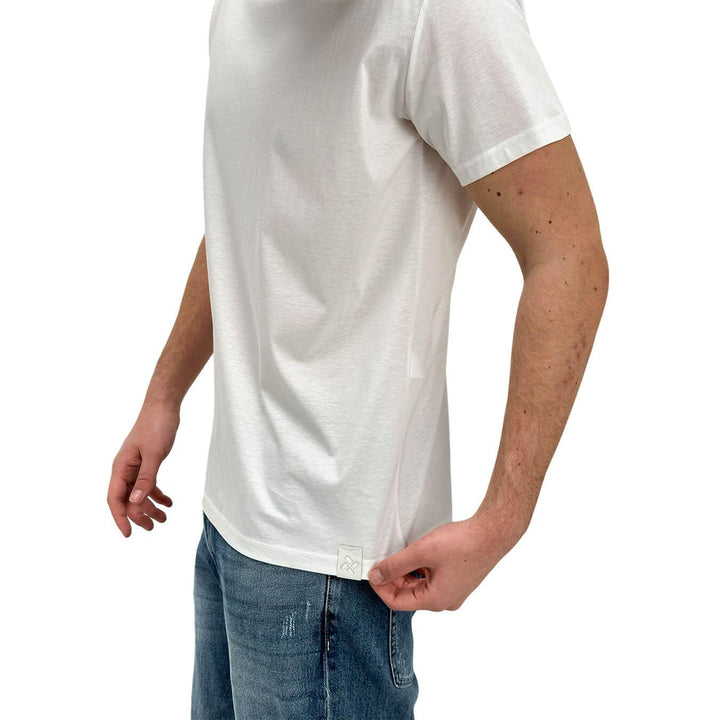 Imperial Men's Basic T-Shirt, Crew Neck, Mixed Fabric, White
