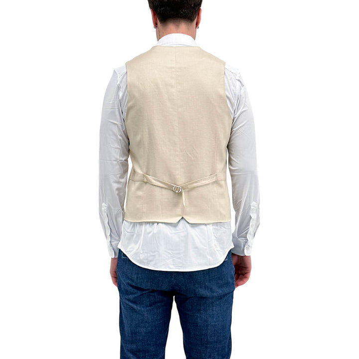 MarKup Men's Vest, Waistcoat, Mixed Fabric, Beige
