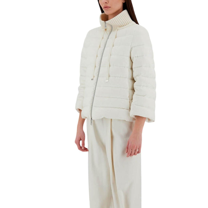 Herno Cappa Resort In Dusty Velvet Donna, Piumino, Viscosa, Bianco, trapuntata, bassini