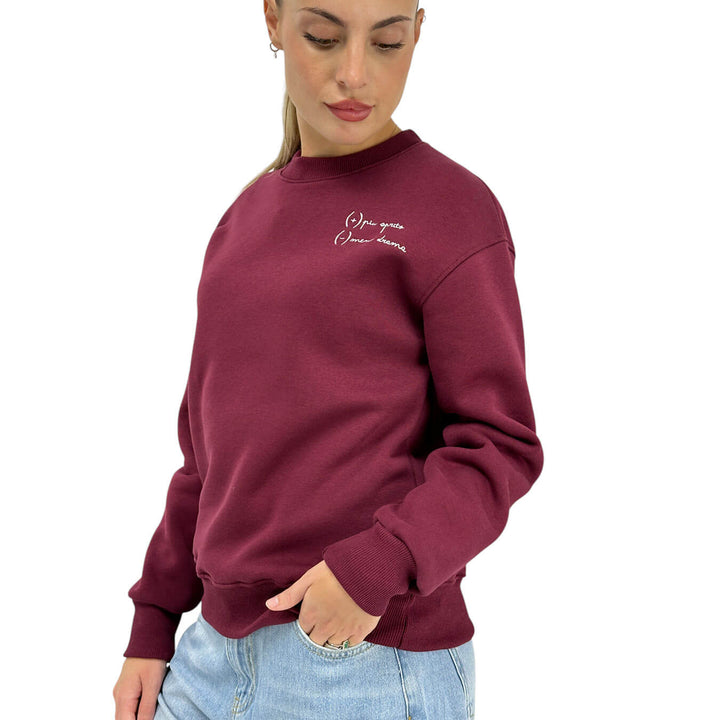 Supercultures, Sweatshirt, Woman, Cotton, Bordeaux