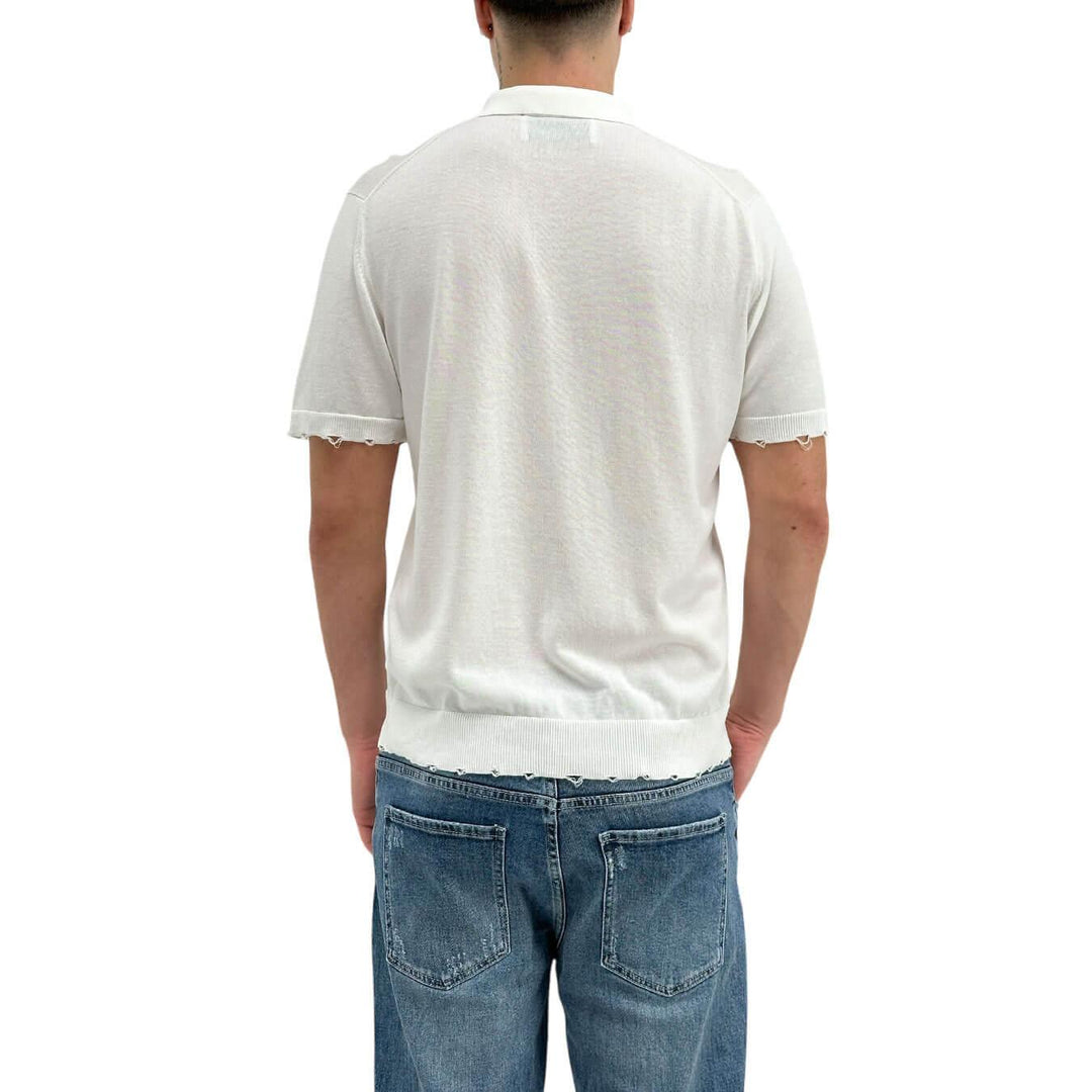 Amaranth Men's Shirt, Polo, Short Sleeve, Three Buttons, White