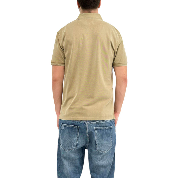 MarKup Men's Shirt, Polo, Short Sleeve, Three Buttons, Beige