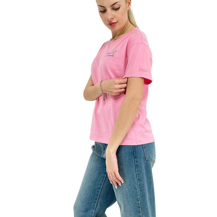 Mc2 Saint Barth Maglia Donna, T-Shirt, Basic, Cotone, Rosa