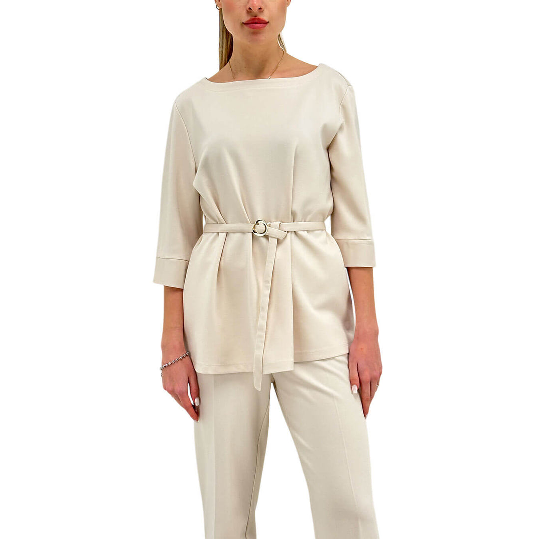 Imperial Maglia Donna, Blusa, Cinturino in Vita, Bianco