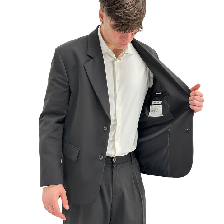 Imperial Men's Jacket, Classic, Single Breasted, Two Buttons, Black