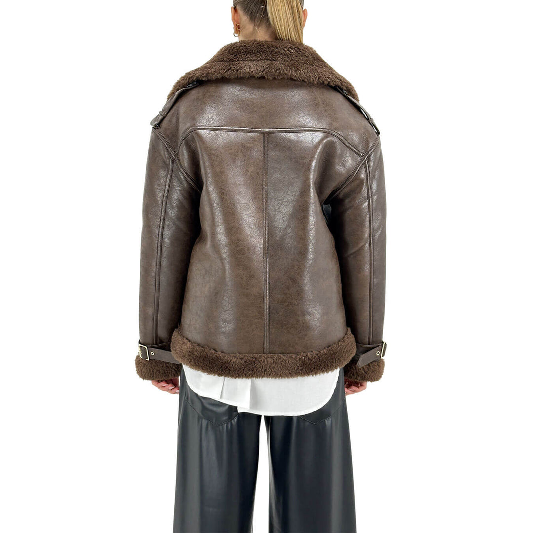 Tensione In, Giubbotto, Donna, Ecopelle, Marrone