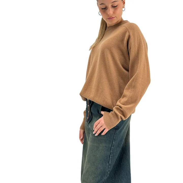 Tensione In, Maglia, Donna, Lana, Marrone