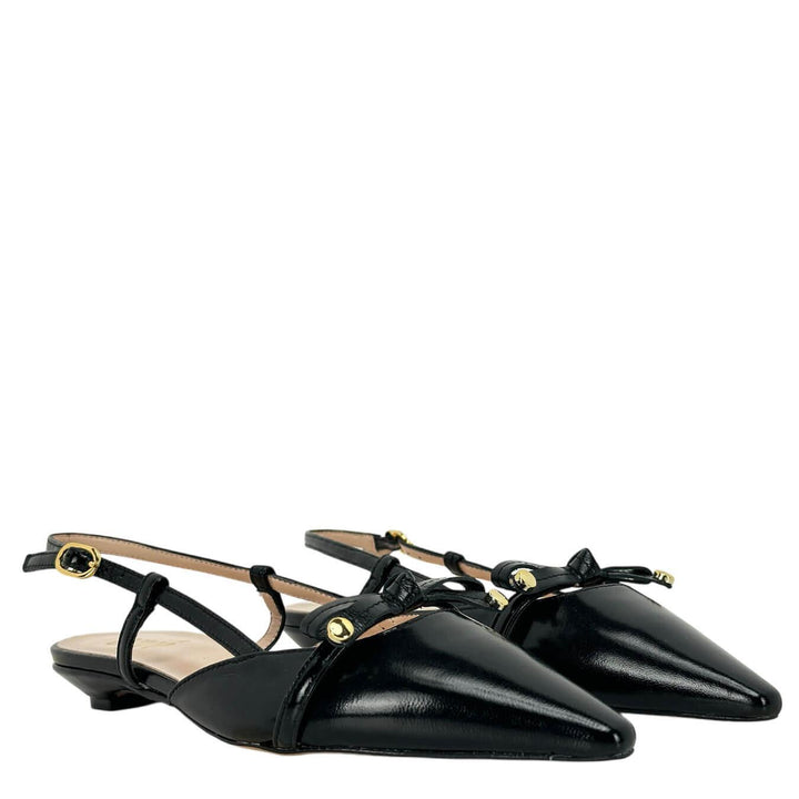 Ovyé Women's Shoes, Sandal, Small Bow, Naplak, Black