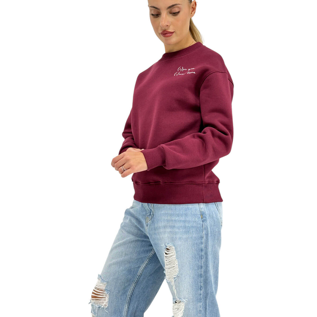 Supercultures, Sweatshirt, Woman, Cotton, Bordeaux