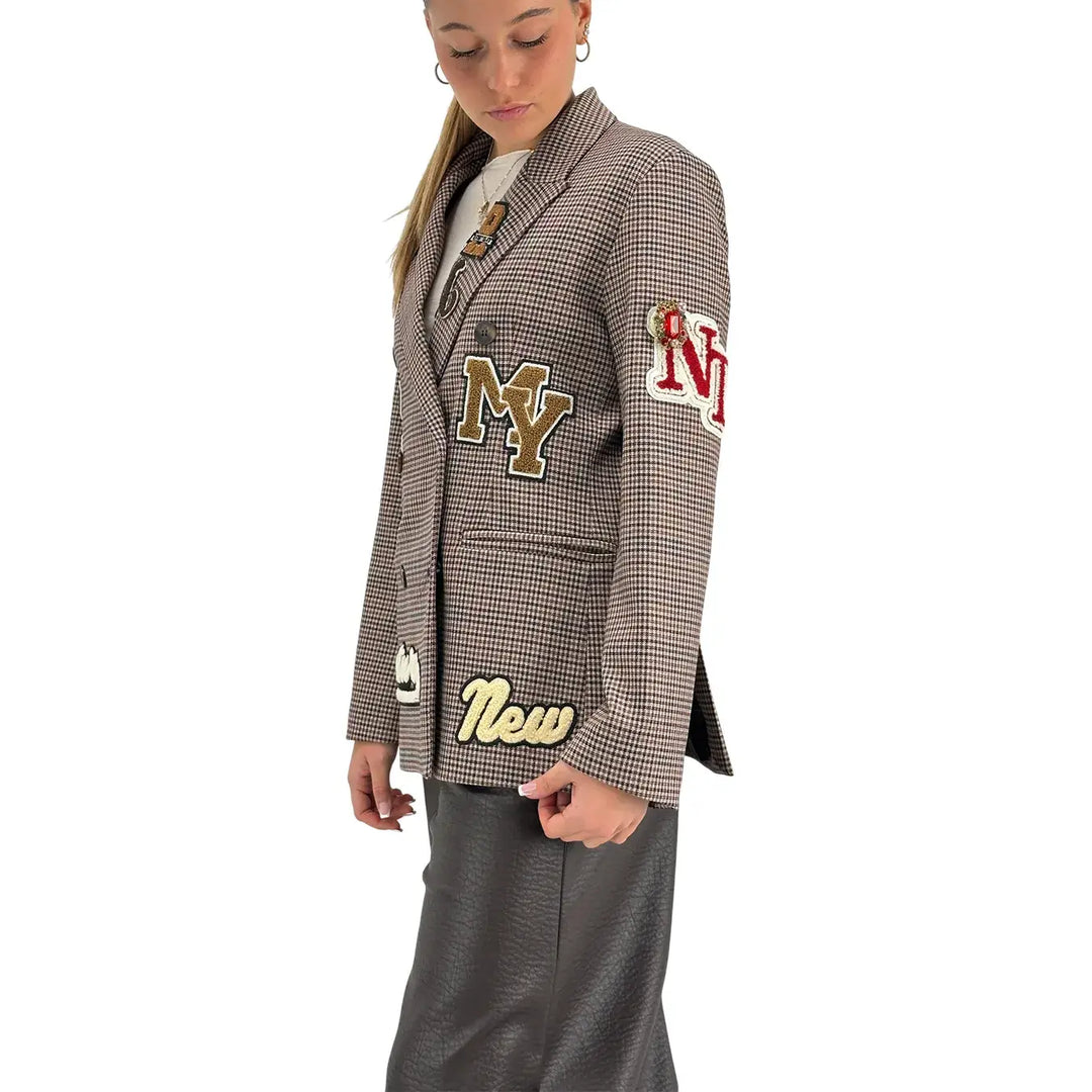 Tensione In, Giacca, Donna, Pied de Poule, Marrone