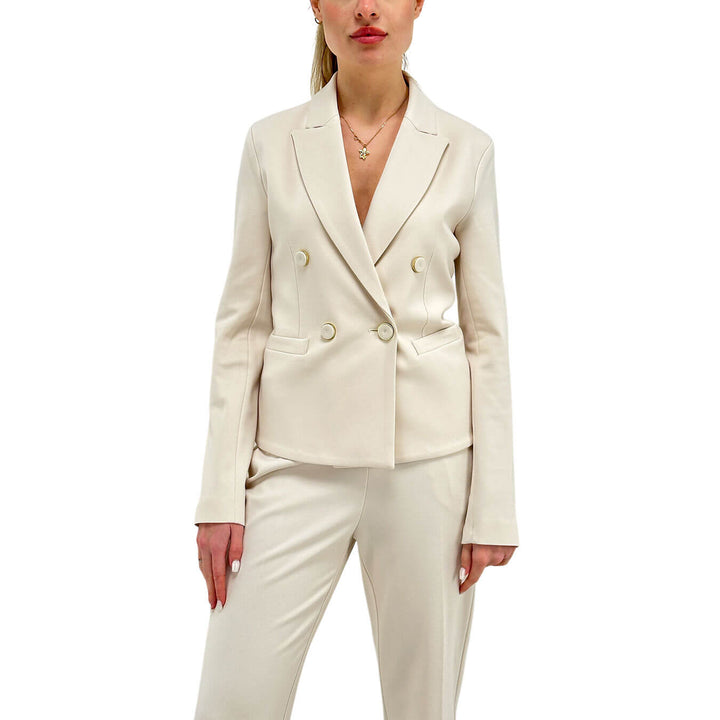 Imperial Giacca Doppiopetto Donna, Revers, Tessuto Misto, Beige