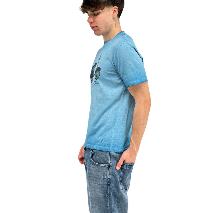 MarKup Men's Jersey, T-Shirt with Decoration, Cotton, Blue
