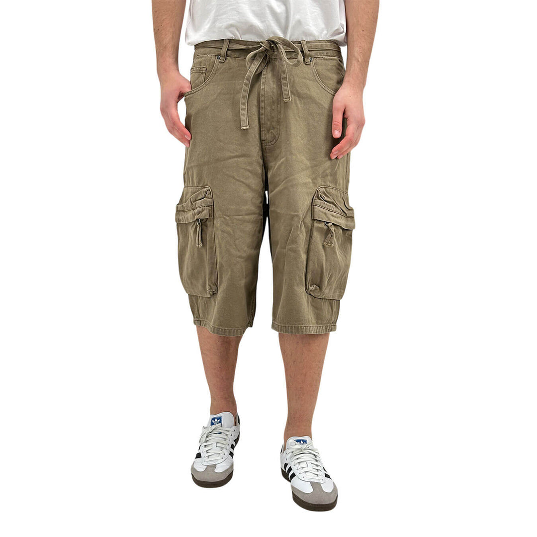Rytual Men's Shorts, Bermuda, Drawstring, Cotton, Green