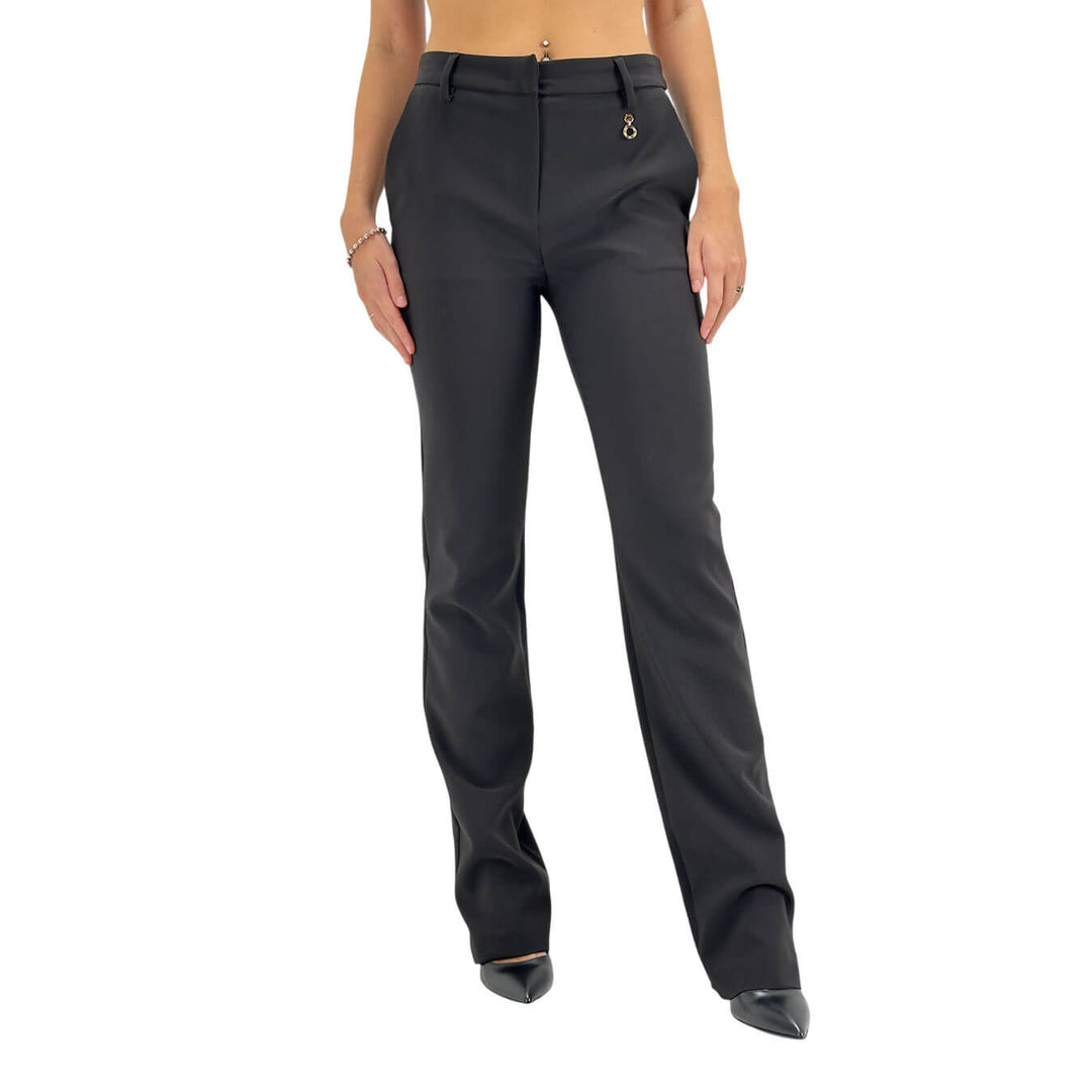 Relish, Pantaloni, Donna Cloes, Vita Alta, Poliestere, Nero