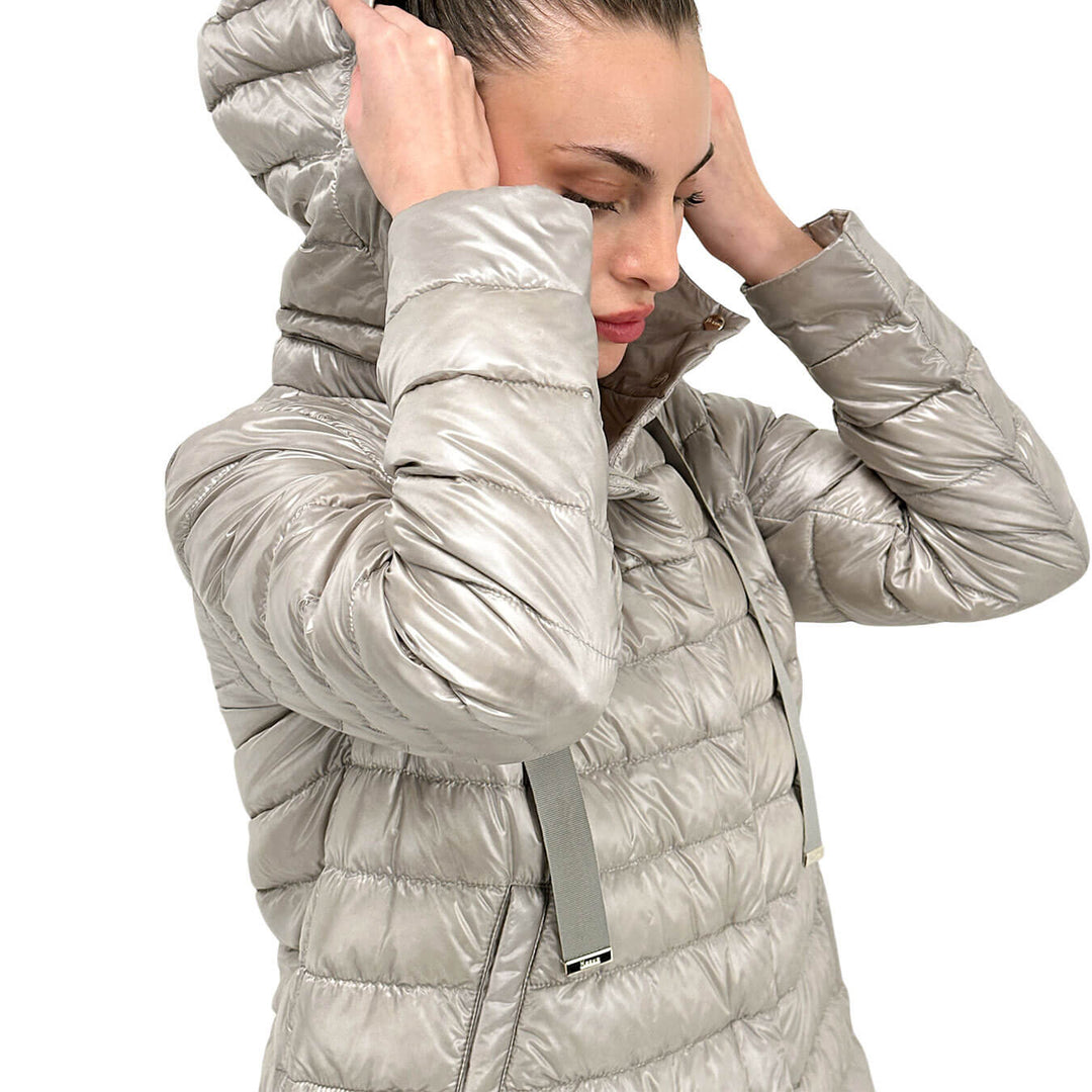 Herno Piumino Donna, Cappuccio, Nylon Ultralight, Grigio