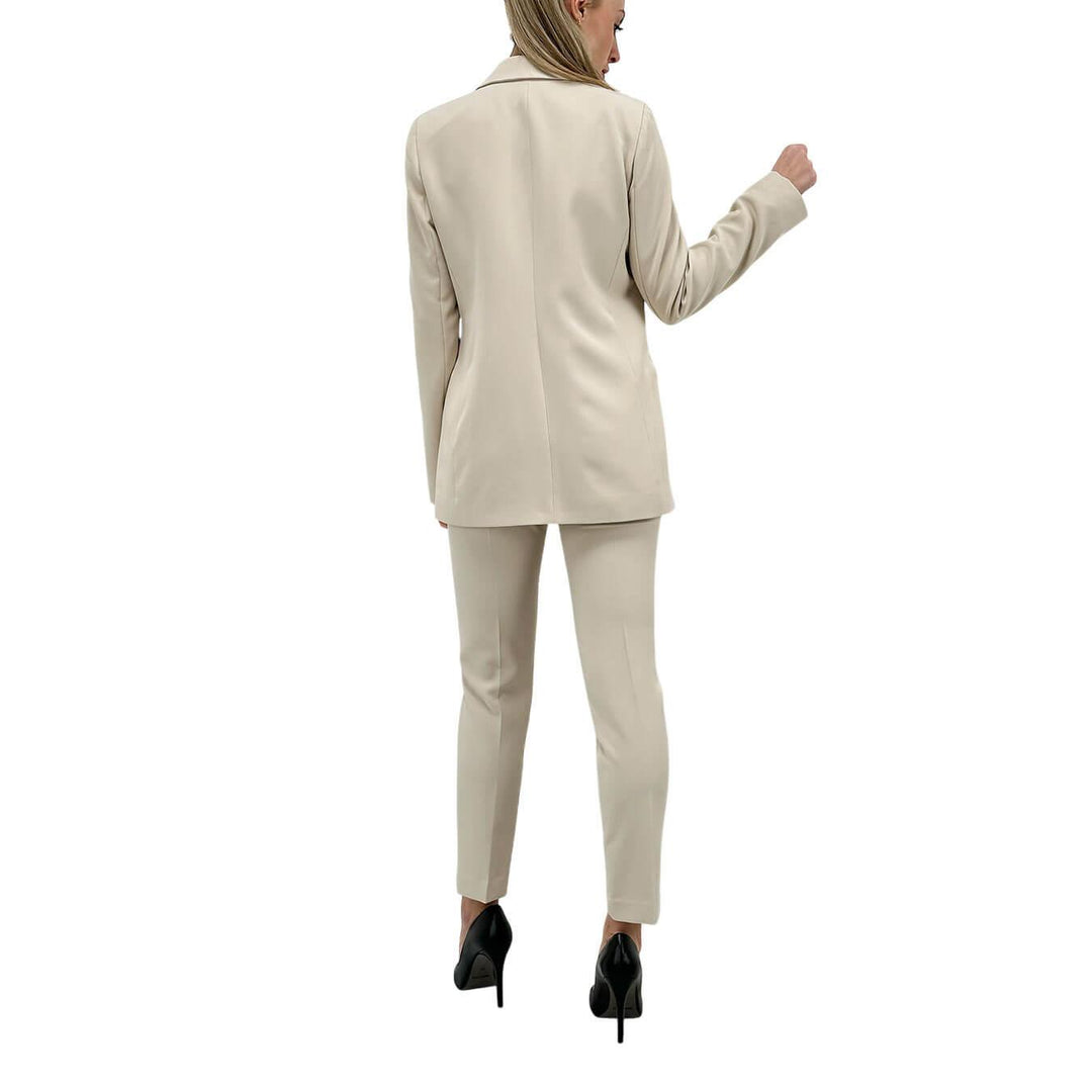 Kontatto Women's Complete Set, Jacket and Pants, Slim Fit, Beige