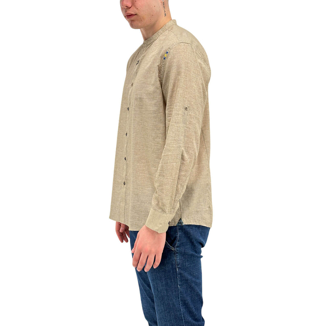 MarKup Men's Shirt, Mandarin Collar, Basic Model, Beige