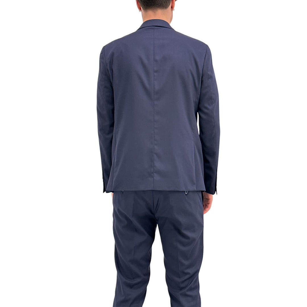Marco Nils Men's Suit, Double-Breasted, Mixed Fabric, Blue