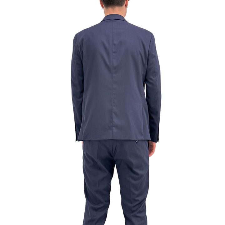 Marco Nils Men's Suit, Double-Breasted, Mixed Fabric, Blue