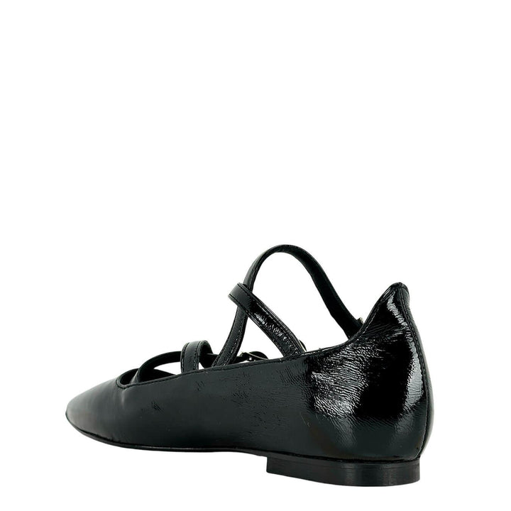 Divine Follie Women's Shoes, Ballerina Delia, Buckles, Naplak, Black