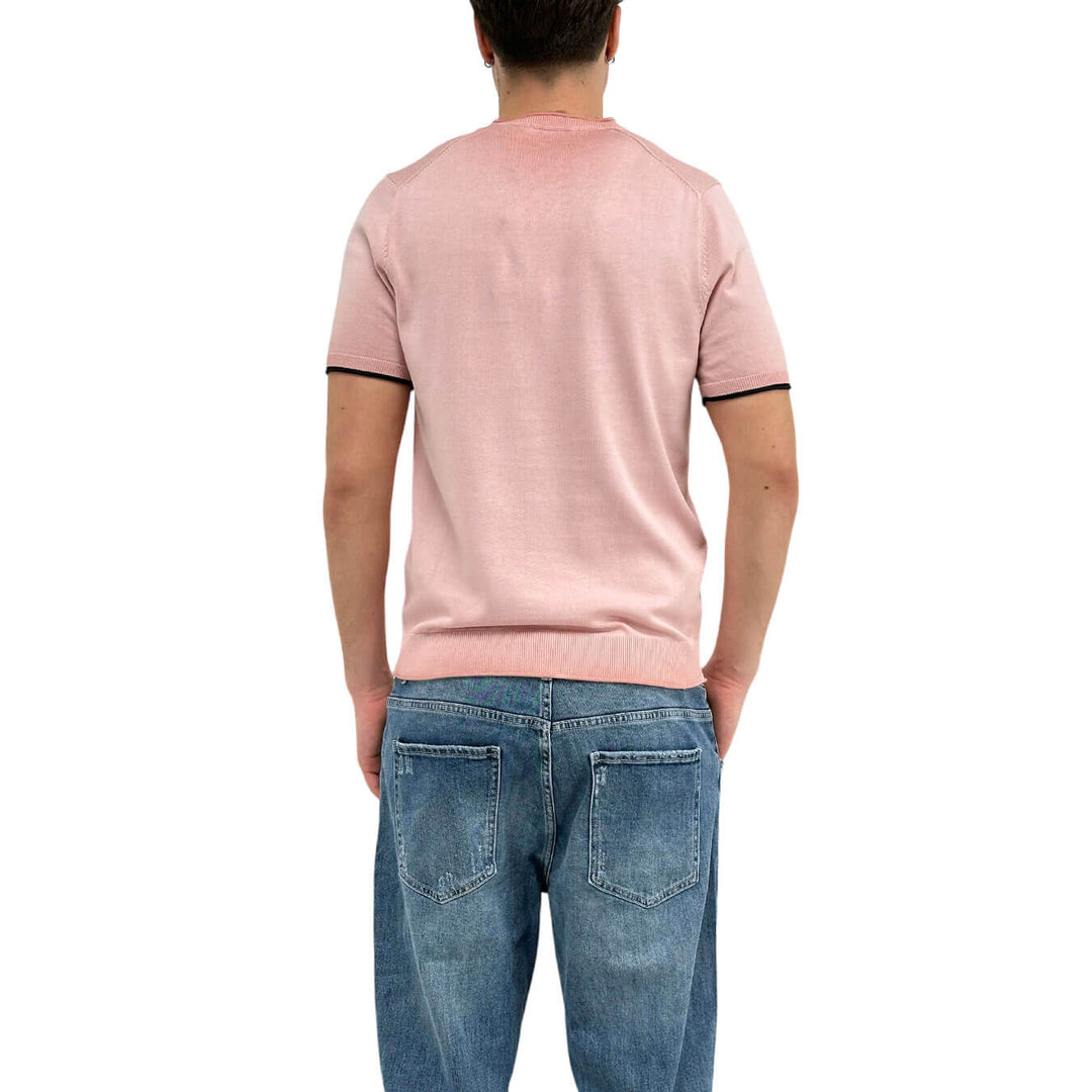 MarKup Maglia Donna, Girocollo, Tasca Frontale, Cotone, Rosa