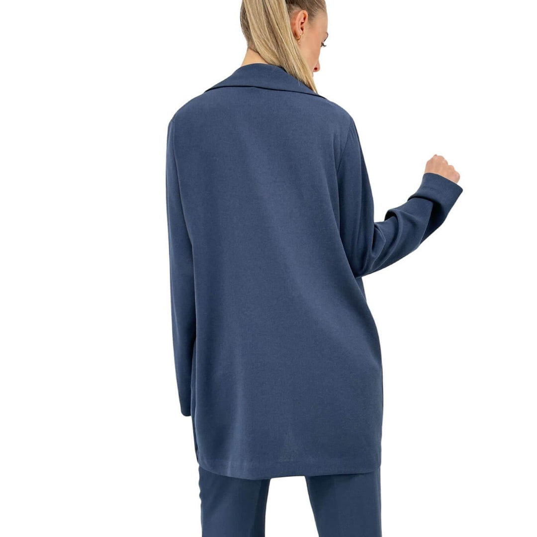 Ottod'Ame Women's Jacket, Buttonless Blazer, Lapels, Blue