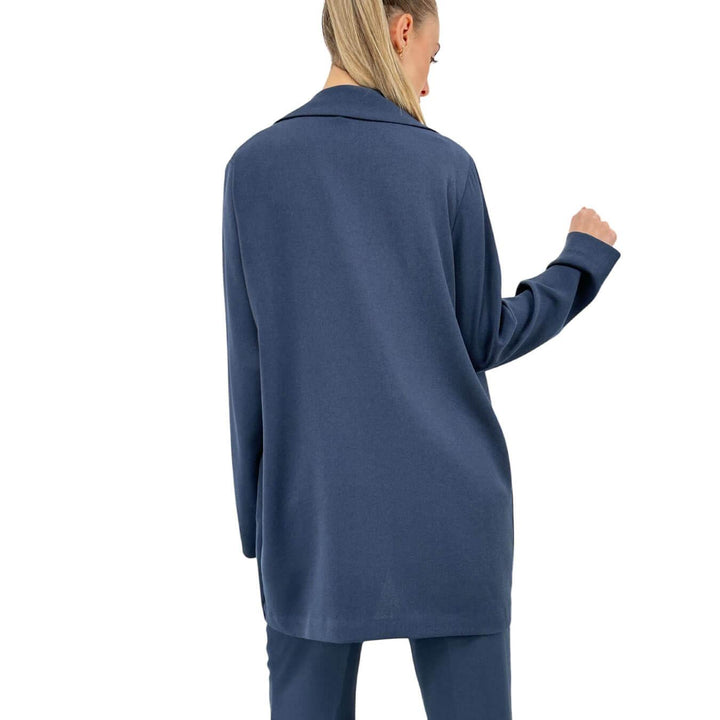 Ottod'Ame Women's Jacket, Buttonless Blazer, Lapels, Blue
