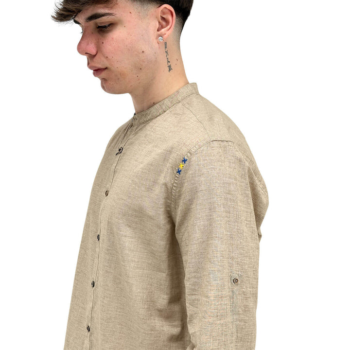 MarKup Men's Shirt, Mandarin Collar, Basic Model, Beige