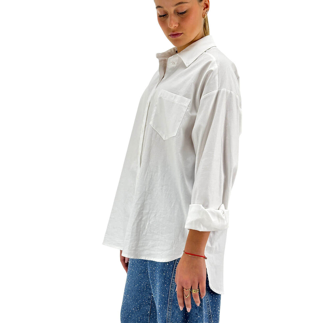 Tensione In, Camicia, Donna, Cotone, Bianco