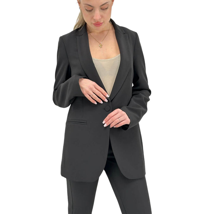 Kontatto Women's Complete Set, Jacket and Pants, Slim Fit, Black
