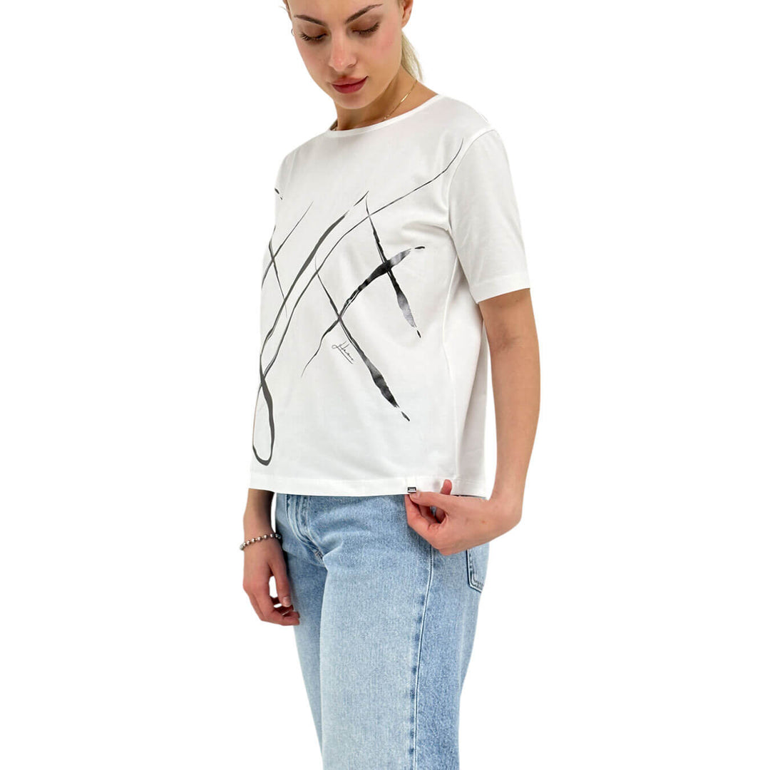 Herno Women's Jersey, Cotton Jersey Blend T-Shirt, White