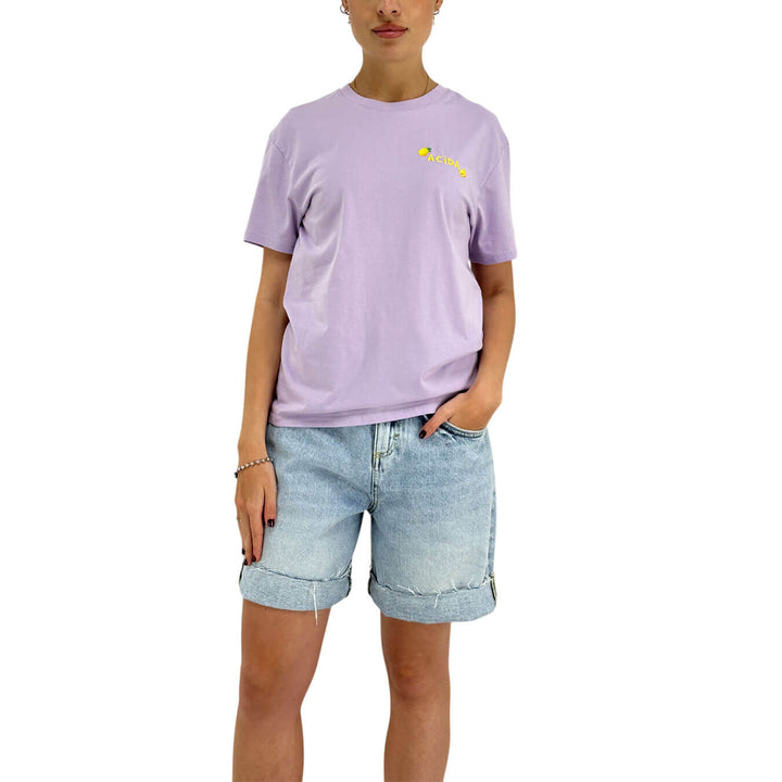 Mc2 Saint Barth Maglia Donna, T-Shirt, Girocollo, Cotone, Lilla