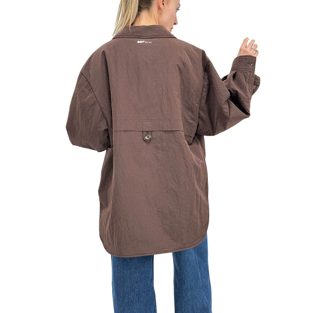 Oof Wear Women's Jacket, Shirt Model, Crumpled Effect, Brown