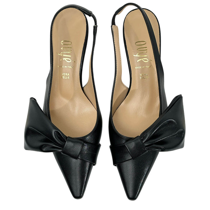 Ovyé Women's Shoes, Chanel, Bow Bouquet, Eco-leather, Black