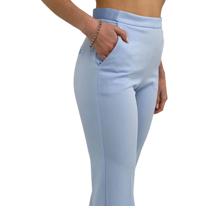 Imperial Pantaloni Donna, Modello Palazzo, Svasato, Celeste