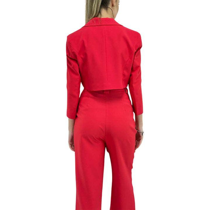 Relish Urania Giacca Donna, Corta, Aperta, Tessuto Misto, Rosso