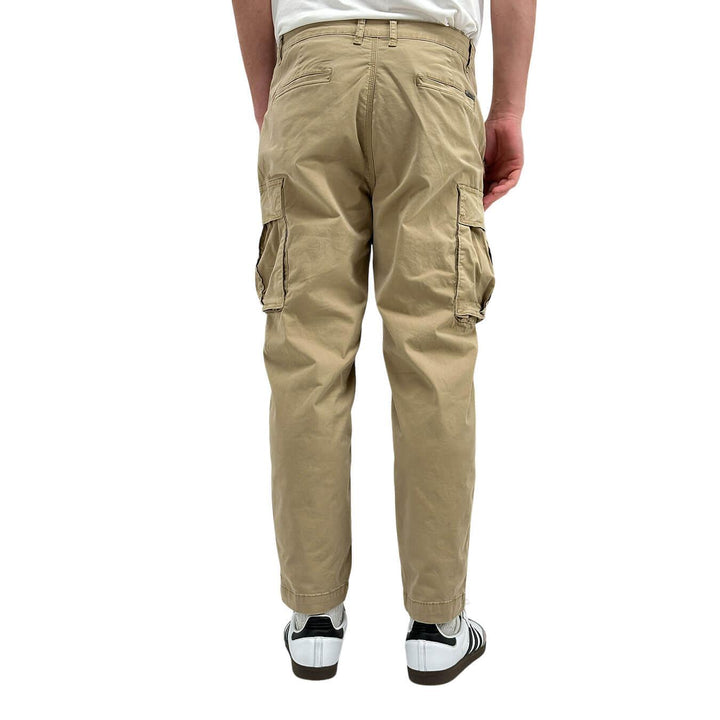 Rytual Men's Cargo Pants, Side Pockets, Cotton, Beige