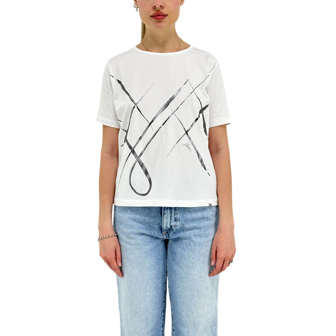 Herno Women's Jersey, Cotton Jersey Blend T-Shirt, White