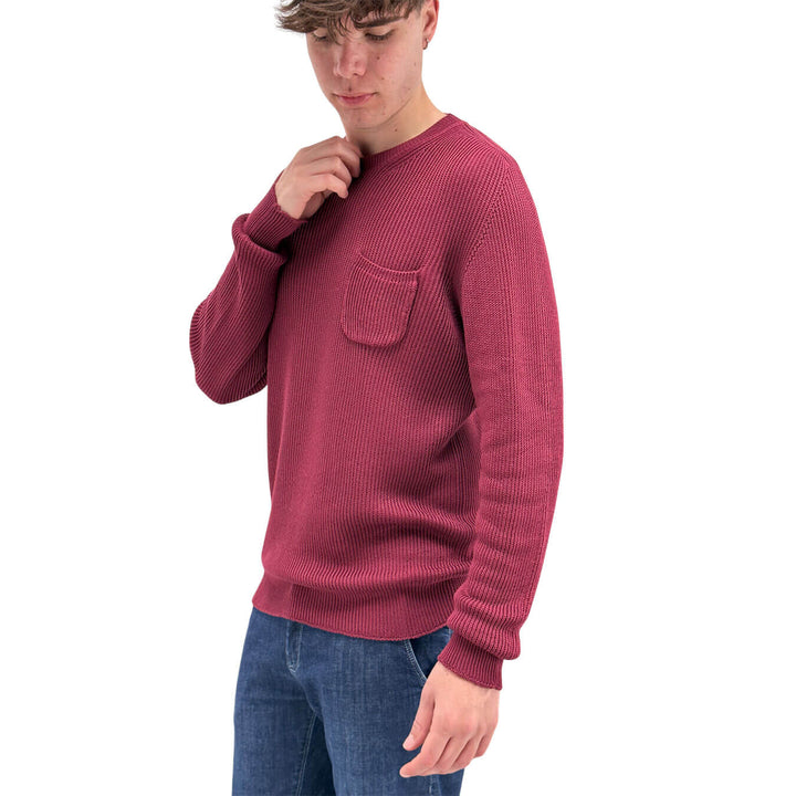 Amaranth Men's Sweater, Basic, Crewneck, Cotton, Red