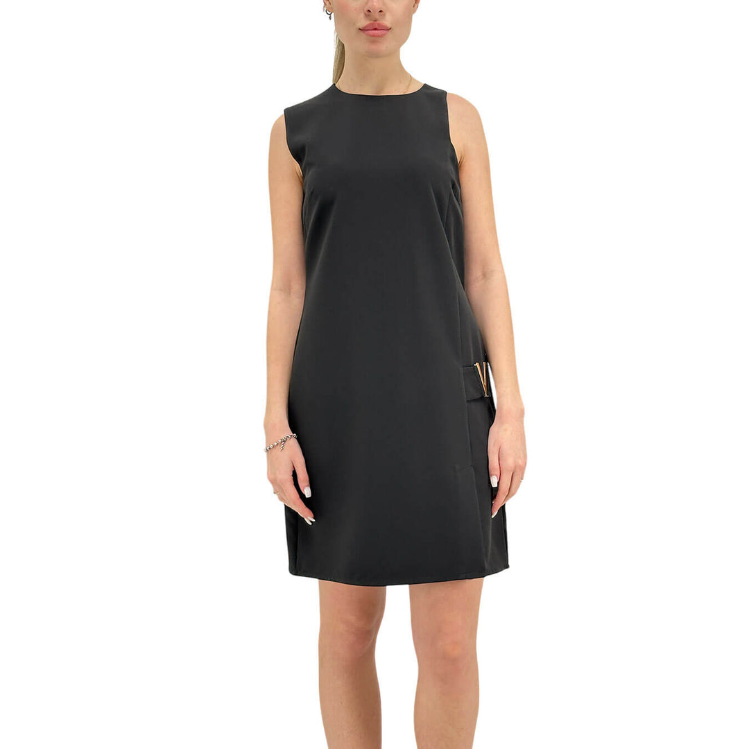 Koralline Women's Dress, Asymmetric Shoulder Strap, Short, Black