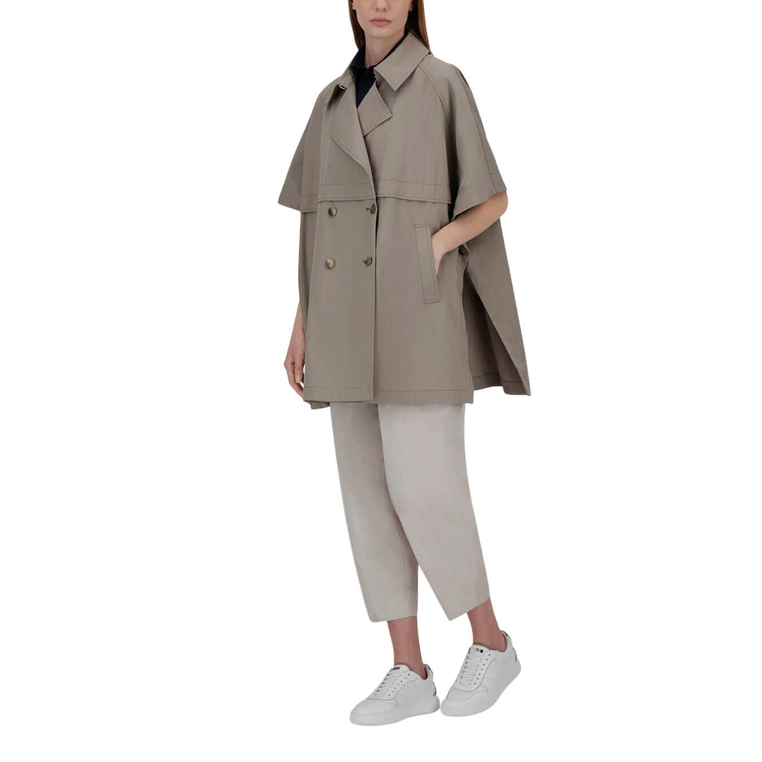 Herno Giacca Donna, A-Shape Poncho in Dean, Cotone, Grigio