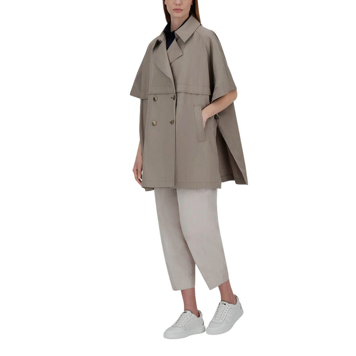 Herno Giacca Donna, A-Shape Poncho in Dean, Cotone, Grigio