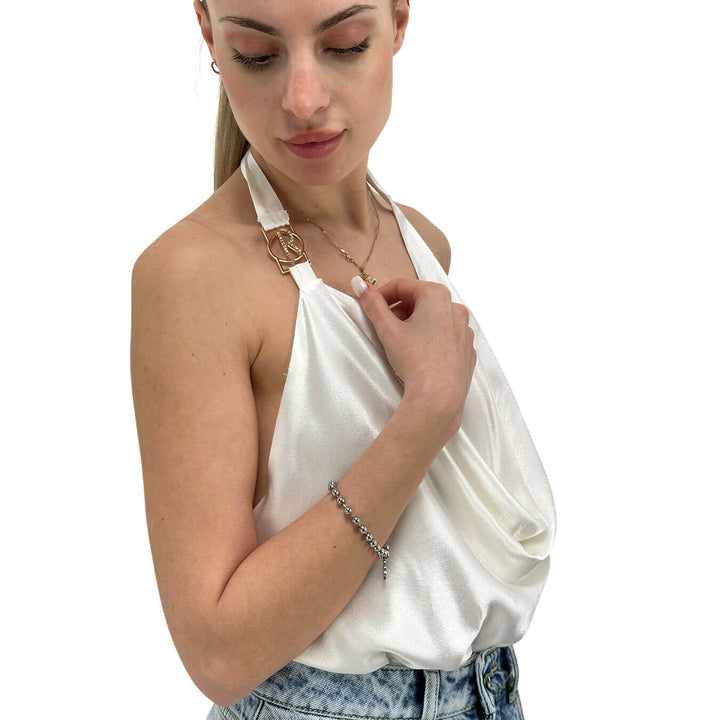 Relish Women's Jersey, Top, Backless, White