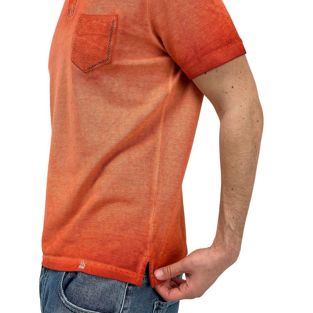 MarKup Men's Shirt, Polo, Short Sleeve, Three Buttons, Red