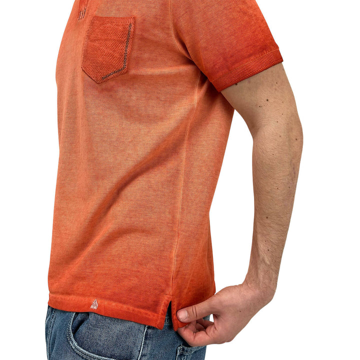 MarKup Men's Shirt, Polo, Short Sleeve, Three Buttons, Red