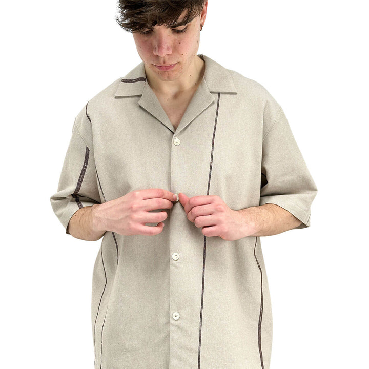 I'm Brian Men's Shirt, Casual, Short Sleeve, Cotton, Beige