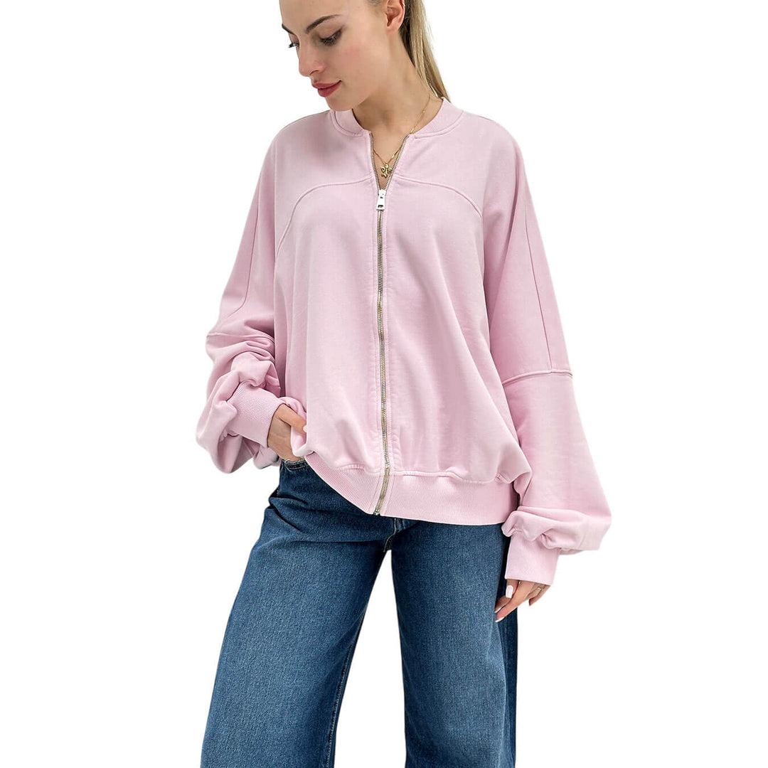 Oof Wear Women's Sweater, Sweatshirt, Bomber, Cotton, Pink